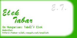 elek tabar business card